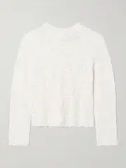 [Nili Lotan] Nili Lotan - Gibson Crocheted Cotton Top - Ivory - small small Ivory
