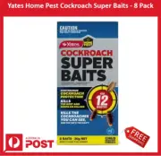 New Yates Home Pest Cockroach Super Baits - 8 Pack + Free Shipping