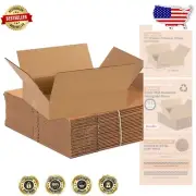 Versatile 14"L x 11"W x 3"H Cardboard Boxes | Bulk 25-Pack for Moving & Storage