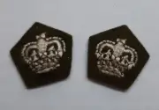 QDG Rank Crown No2 Dress Old Pattern British Army Queens Dragoon Guards 1 Pair