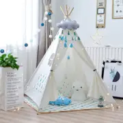 Kids Large White Cotton Canvas w/ Pine Tree Print Play Tent Teepee Indoor Tipi T