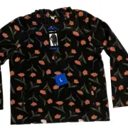 O’Neill Super Soft Polar Fleece Hoodie - Half Zip Floral Pullover Women's Size L