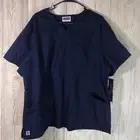 SIVVAN Scrub Top Women's 3XL Blue Mock Pull Over Two Pocket New With Tags