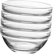 HAKIDZEL 4Pcs Stackable Glass Bowls Food Containers for Desserts Salads Fruits High Temperature Resistant Pudding and Cake Bowls Compact Reliable Serving Bowls