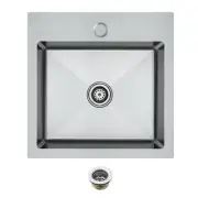 15x15 inch Drop-in Bar Sink with 1 Faucet Hole, T-304 Stainless Steel Handmad...
