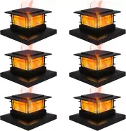 6 Luces De Poste Solares Lamparas LED Para Patio Exteriores Jardin En Oferta Set