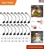 Portable LED Book Light Set - 16 Clip-On Rechargeable Lights for Night Reading
