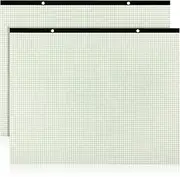 Humyoun 2 Pcs 22 x 17'' Large Engineering Paper Pad 4" x 4" Graph Paper Pad for Blueprint Drawings Drafting Paper Sketching Engineering Pad for Engineer Architect Designer Mathematician(Green Beige)