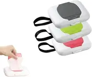 WADY 3Pcs Wipe Dispenser, Refillable Wipes Case, Wet Tissue Box, Easy Open Close Wipe Container (Color A)