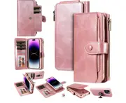 016 Zipper Wallet Phone Case Split Protective Case for iPhone15Pro max
