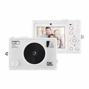 5K Digital Camera WiFi Digital Video Camera 64MP Dual Lens 2.8 Inch IPS Screen Auto Focus 18X Zoom LED Flash Color Filter Travel Video Vlogging,White