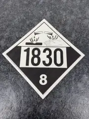 Keller 1830 Corrosive Hazmat Rigid 10 3/4" x 10 3/4" Placard NEW