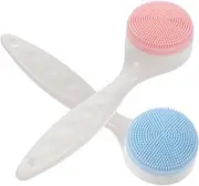 WRITWAA 2PCS Face Brush Manual Cleansing Massage Brush for Gentle Facial Care Random Color Suitable for All Skin Non Abrasive Design Random Color