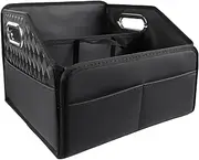 Car Boot Organiser - Universsal Car Boot Organiser Storage Bag | Leather Trunk Storrage Bin, Foldable Cars Cargo, Multi-Compartment Camping Box, Cars Accessories for Sedan