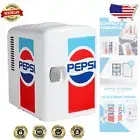 Eco-Friendly 4L Compact Personal Fridge with Pepsi Retro Logo - Chills 6 Cans