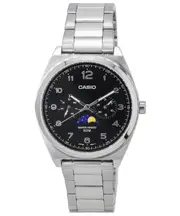 Casio Moon Phase Day/Date Black Dial Japan Mov't MTP-M300D-1A Mens Watch