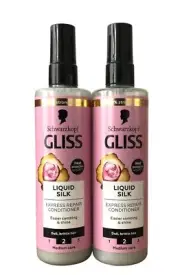Schwarzkopf Gliss Liquid Silk Leave In Hair Conditioner Spray With Keratin 2 X 2