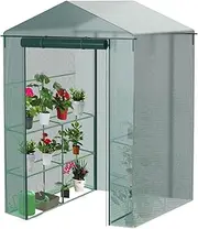 Mini Greenhouse, 56x56x77 Inch Greenhouses for Outdoor Indoor, Portable Walk in Green House, Practical Greenhouse Cover, Wind Rain Proof Warm House for Seedling Flowers Growing