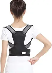[Generic] Corrector Men and Women Breathable Mesh Comfortable Skin Easy to Operate Fixed Shoulder Pad Design Black (Various Sizes) (Size : S)