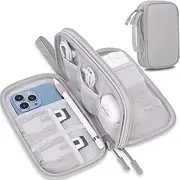 Lacdo Electronic Organizer, Travel Cable Organizer Bag Pouch Tech Electronic Accessories Carry Case Portable Double Layers Charger Case for Cable, Cords, Charger, Phone, Earphone, Power Bank, Gray