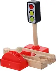 Wooden Train Accessory Pretend Train Roadblock Railway Roadblock Model Children's Play Toy Decorative Model DIY Toy Safe