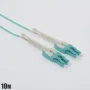10M Uniboot LC UPC to LC UPC OM4 Duplex Multi Mode Fiber Optical Cable Pull Push
