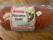 Bonnie Spool Braided Macrame Cord 100 yards 6MM New Old Stock NOS Orange VTG