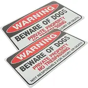 Toddmomy 2Pcs Outdoor Dog Sign Iron Caution Notice for Durable Easy Installation for Courtyards and Parks to Ensure Safety of