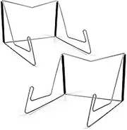 Fold-n-Stow Book Stands, Metal Bookstand Music Book Easel Display Holder, Portable Reading Stand Book Holder, Book Bookrest for Hardcover Textbook I pad Cookbook Recipe - Compact & Sturdy (2pcs)