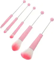 [PLAFOPE] Luxury Makeup Brush Set Metal Handle Soft Bristles Detachable Bead Design Makeup Tools for Levels