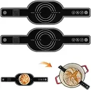 2Pcs Silicone Bread Sling Oval Reusable Silicone Baking Mat Bread Sling with Long Handle Non Stick Silicone Baking Sling Oval for Bread Baking (Black)