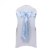 light blue satin chair sash chair tie bows ribbon wedding birthday party decor