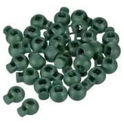 Cord Locks, 100 Pack Ball Spring Toggle Stopper, Dark Green