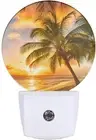 Sunset Beach Night Light Summer Seaside Palm Tree Coastal Night Lamp Home Auto S