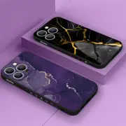 Phone Case For iPhone 16 15 14 Pro Max 13 12 Mini XR 16E ShockProof Marble Cover