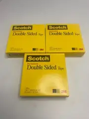 lot of 3 Scotch 665 Permanent Double Sided Tape, 1" x 1296", 3m