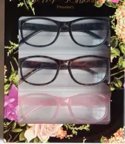 BETSEY JOHNSON 3 PAIR SET PREMIUM READING GLASSES READERS +1.50+2.00+2.50 NEW