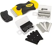 Titan Tools 17013 4-Inch Mini Razor Scraper with (10) Non-Marring Plastic Blades and (11) #20 Steel Blades