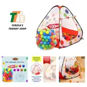 Kids Ball Pit Play Tent - 100 Ball Pit Balls Included - Pops up No Assembly R...