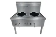 Gasmax Freestanding Nature Gas Double Waterless Wok Chimney Burner 1200mm Width - WW-2NC