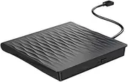 Suesacy 1 PCS USB3.0Dvd/Cd Burner External Mobile Notebook Type C External Optical Drive Black