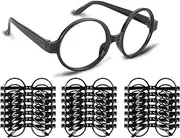 24 Pack Wizard Glasses with Round Frame No Lenses, Magic Costume Glasses,Nerd Glasses,Round Glasses for Kids Wizard Birthday Party, Halloween, St Patrick's Day,Cosplay,Costume Party Supplies Décor