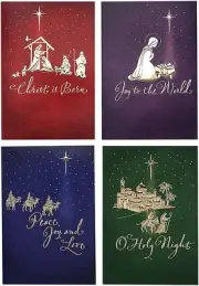 Boxed Christmas Cards Assortment, Elegant Icons (4 Designs, 24 Cards with