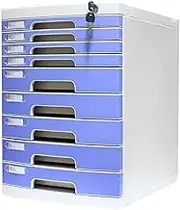 VUCICA Flat File Cabinet, Multi-Layer Drawer Storage Organization, with Lock/Blank Label，Suitable for Office Supplies (Size : 9-Layers)
