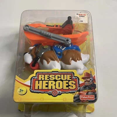 FISHER PRICE RESCUE HEROES *WIND CHILL* St Bernard dog w/rescue sled NEW 2002