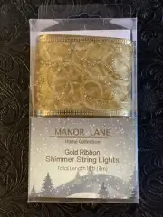 New Manor Lane Gold Snowflake Ribbon Shimmer String Lights (10 Feet).