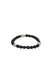 Baroque beads bracelet - size 19 One size,19 Black/Palladium