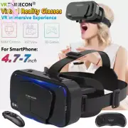VR Headset With Remote Controller 3D Glasses For IOS/Android 4.7-7" Games Movies