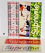 Supreme 5 box logo Rare stickers lot bur berry, skull, chow yun-fat, plastic