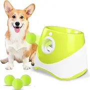 Automatic Dog Ball Thrower Launcher with 3 PCS Tennis Balls(2 inch),Adjustable Thrower Distance 10-30 FT,Interactive Dog Fetch Machine Toy for Small and Medium Dogs Portable (Light Green)
